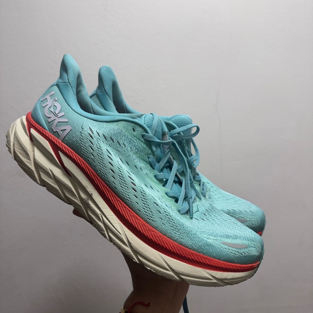 Hoka Women's Teal and Red Athletic Shoes